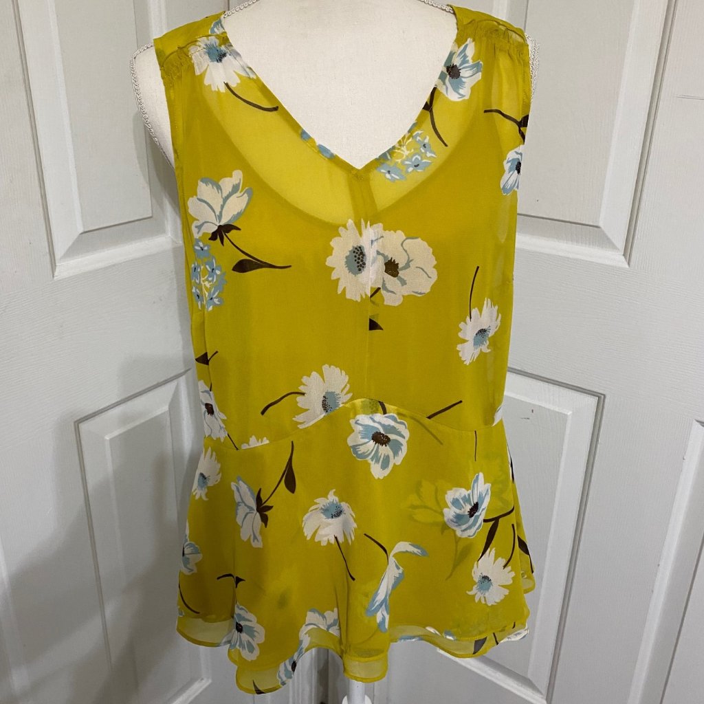 Cabi M Light Weight Top With Cami And Peplum Overlay